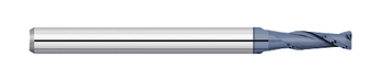 0.0470" (3/64) Cutter DIA x 0.0050" Radius x 0.1410" Length of Cut Carbide Corner Radius End Mill, 2 Flutes, AlTiN Coated