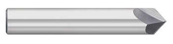 0.1875" (3/16) Shank DIA x 90° Included Angle x 2.5000" (2-1/2) Overall Length X 0.0100" Tip DIA Carbide Pointed Chamfer Mill, 2 Flutes, Uncoated