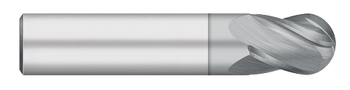 0.4375" (7/16) Cutter DIA x 0.6250" (5/8) Length of Cut Carbide Ball End Mill, 4 Flutes, TiCN Coated  TITAN USA  SKU TITUS1-TC91728