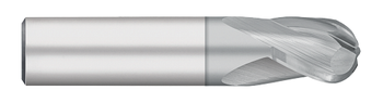 0.0156" (1/64) Cutter DIA x 0.0230" Length of Cut Carbide Ball End Mill, 3 Flutes, TiCN Coated