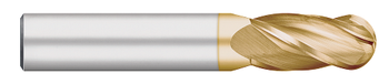0.4219" (27/64) Cutter DIA x 1.0000" (1) Length of Cut Carbide Ball End Mill, 4 Flutes, TiN Coated  TITAN USA  SKU TITUS1-TC95731