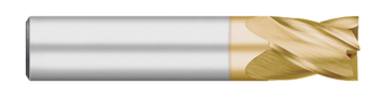 0.1094" (7/64) Cutter DIA x 0.3750" (3/8) Length of Cut Carbide Square End Mill, 4 Flutes, TiN Coated  TITAN USA  SKU TITUS1-TC95642