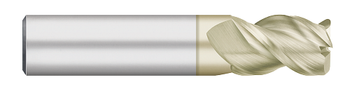 0.1250" (1/8) Cutter DIA x 0.0300" Radius x 0.2500" (1/4) Length of Cut Carbide Corner Radius End Mill for Aluminum, 3 Flutes, Zrn Coated  TITAN USA  SKU TITUS1-TC65483