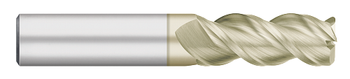 0.2500" (1/4) Cutter DIA x 0.0300" Radius x 0.7500" (3/4) Length of Cut Carbide Corner Radius End Mill for Aluminum, 3 Flutes, Zrn Coated  TITAN USA  SKU TITUS1-TC65514