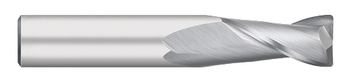 0.1250" (1/8) Cutter DIA x 0.0150" (1/64) Radius x 0.5000" (1/2) Length of Cut Carbide Corner Radius End Mill, 2 Flutes, Uncoated  TITAN USA  SKU TITUS1-TC72003