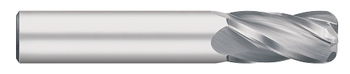 0.1250" (1/8) Cutter DIA x 0.0300" Radius x 0.5000" (1/2) Length of Cut Carbide Corner Radius End Mill, 4 Flutes, Uncoated  TITAN USA  SKU TITUS1-TC74007