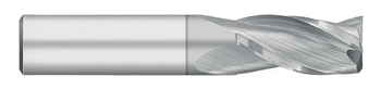 0.0156" (1/64) Cutter DIA x 0.0313" Length of Cut Carbide Square End Mill, 3 Flutes, TiCN Coated