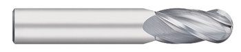 0.4375" (7/16) Cutter DIA x 1.0000" (1) Length of Cut Carbide Ball End Mill, 4 Flutes, Uncoated