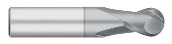 0.0156" (1/64) Cutter DIA x 0.0230" Length of Cut Carbide Ball End Mill, 2 Flutes, TiCN Coated