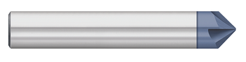 0.1875" (3/16) Shank DIA x 82° Included Angle x 2.5000" (2-1/2) Overall Length X 0.0300" Tip DIA Carbide Tipped Off Chamfer Mill, 4 Flutes, AlTiN Coated