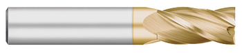 0.0313" Cutter DIA x 0.0625" (1/16) Length of Cut Carbide Square End Mill, 4 Flutes, TiN Coated
