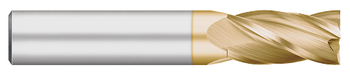 0.2188" (7/32) Cutter DIA x 0.4375" (7/16) Length of Cut Carbide Square End Mill, 4 Flutes, TiN Coated