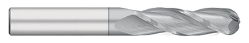 0.2500" (1/4) Cutter DIA x 1.1250" (1-1/8) Length of Cut Carbide Ball End Mill, 3 Flutes, TiCN Coated  TITAN USA  SKU TITUS1-TC92416