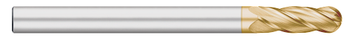 0.3125" (5/16) Cutter DIA x 1.6250" (1-5/8) Length of Cut Carbide Ball End Mill, 4 Flutes, TiN Coated  TITAN USA  SKU TITUS1-TC95760