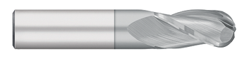 0.0156" (1/64) Cutter DIA x 0.0313" Length of Cut Carbide Ball End Mill, 3 Flutes, TiCN Coated