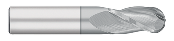 0.0938" Cutter DIA x 0.3750" (3/8) Length of Cut Carbide Ball End Mill, 3 Flutes, TiCN Coated