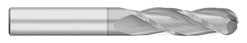 0.1250" (1/8) Cutter DIA x 0.7500" (3/4) Length of Cut Carbide Ball End Mill, 3 Flutes, TiCN Coated