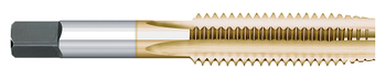 7/16-14 Size x 1.4375" (1-7/16) Thread Length x H3 Limit x 0.3230" Shank DIA, High Speed Steel Hand Tap - Left Hand, 4 Flutes, TiN Coated