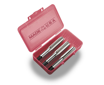Hand Tap Set - 3 Pc - Taper, Plug, Bottom Leads - High Speed Steel - Size: 5/16-24, Limit: H3, Flutes: 4, Coating: UNCOATED  TITAN USA  SKU TITUS1-TT89957