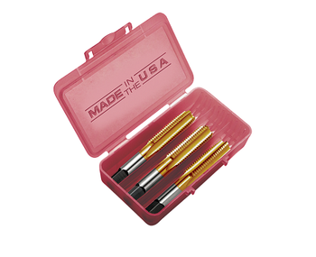 Hand Tap Set - 3 Pc - Taper, Plug, Bottom Leads - High Speed Steel - Size: M36 X 4.0, Limit: D9, Flutes: 4, Coating: TiN  TITAN USA  SKU TITUS1-TT75890