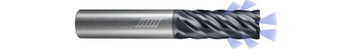 6 FL - Corner Radius - 0.3750" (3/8) Cutter DIA x 0.3750" (3/8) Shank DIA x 0.0100" Radius x 1.0000" (1) LOC x 3.0000" (3) OAL - APLUS Coated, 84507  HELICAL  SKU HELSO1-84507