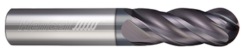4 FL - Ball - 4.000 mm Cutter DIA x 6.000 mm Shank DIA x 8.000 mm LOC x 63.000 mm OAL - APLUS Coated  HELICAL  SKU HELSO1-89623