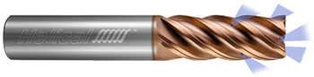 5 FL - Corner Radius - 0.2500" (1/4) Cutter DIA x 0.2500" (1/4) Shank DIA x 0.0200" Radius x 0.5000" (1/2) LOC x 2.5000" (2-1/2) OAL - TPLUS Coated, 89903  HELICAL  SKU HELSO1-89903