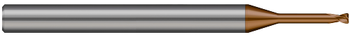 2 FL - 1.000 mm Cutter DIA x 0.100 mm Radius x 1.600 mm LOC x 8.000 mm Reach - Ti Hard Nano Coated
