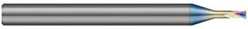2 FL - 1.000 mm Cutter DIA x 0.100 mm Radius x 0.800 mm LOC x 3.000 mm Reach - Amorphous Diamond Coated  HARVEY TOOL  SKU HARTO1-686822-C4
