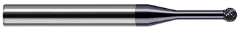 0.0620" (1/16) Cutter DIA x 0.0310" (1/32) Neck Length x 270Â° Wrap Angle - 15 RH Teeth, 12 LH Teeth - AlTiN Coated, 693904-C3  HARVEY TOOL  SKU HARTO1-693904-C3