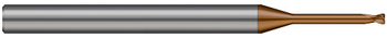 2 FL - 0.600 mm Cutter DIA x 0.060 mm Radius x 0.900 mm LOC x 6.000 mm Reach - Ti Hard Nano Coated  HARVEY TOOL  SKU HARTO1-680213-C12