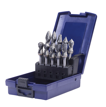 Bur Set - 10 Pc - Carbide- Radius Application - Sizes: SA-5RA D/C, SB-5RA D/C, SC-5RA C, SC-5RA D/C, SF-5RA D/C, SG-5RA D/C, SJ-5RA D/C, SK-5RA D/C, SL-5RA D/C, 18225