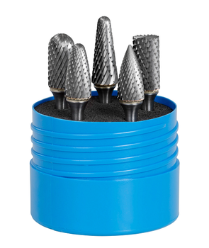 Bur Set - 5 Pc - Carbide - Heavy Duty - Sizes: SB-5, SC-5, SF-5, SG-5, SL-4, 18265