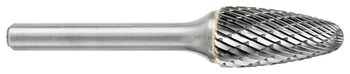 Tool # SF-3, 3/8" Cutter DIA x 3/4" LOC x 1/4" Shank DIA x 2 1/2" OAL, Brazed Carbide Double Cut, 13328