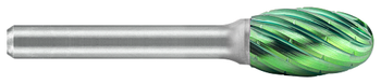 Tool # SE-1, 1/4" Cutter DIA x 3/8" LOC x 1/4" Shank DIA x 2" OAL, Solid Carbide NG6 Double Cut  - Accelerator Coated, 19770