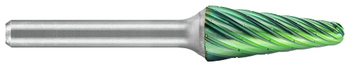 Tool # SL-5, 5/8" Cutter DIA x 1 3/16" LOC x 1/4" Shank DIA x 3 1/16" OAL, Brazed Carbide NG6 Double Cut  - Accelerator Coated, 19794