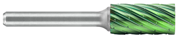 Tool # SA-6, 5/8" Cutter DIA x 1" LOC x 1/4" Shank DIA x 2 3/4" OAL, Brazed Carbide NG6 Double Cut  - Accelerator Coated, 19754