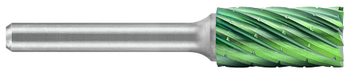 Tool # SB-6, 5/8" Cutter DIA x 1" LOC x 1/4" Shank DIA x 2 3/4" OAL, Brazed Carbide NG6 Double Cut  - Accelerator Coated, 19759