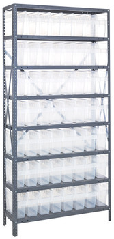 Shelving Unit, 12"D x 36"L x 75"H, heavy duty, Galvanized, Clear, Carbon Steel, 1275-SB801CL