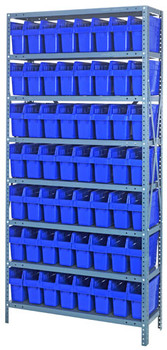 Shelving Unit, 12"D x 36"L x 75"H, heavy duty, Galvanized, Red, Carbon Steel, 1275-SB801RD