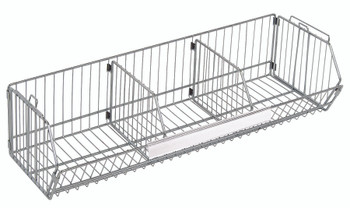 Modular Wire Stacking Basket, 36"W x 14"D x 9"H, 110 lb. capacity, Chrome, 0, Carbon Steel, 1436BC