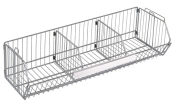 Modular Wire Stacking Basket, 48"W x 14"D x 9"H, 110 lb. capacity, Chrome, 0, Carbon Steel, 1448BC