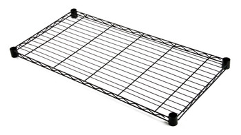 Wire Shelf, 48"W x 14"D, 600 - 800 lb. capacity, Epoxy Coated, Black, 0, Carbon Steel, 1448BK