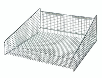 Partition Wall Hanging Basket, 17-7/8"W x 18"D x 7-1/2"H, 125 lbs. load capacity, Chrome, 0, Carbon Steel, 1617HBC