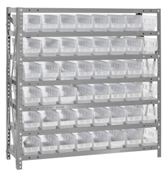 Shelving Unit, 18"D x 36"L x 39"H, heavy duty, Galvanized, Clear, Carbon Steel, 1839-103CL