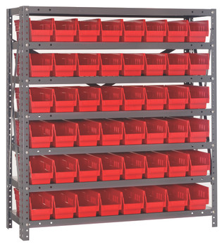 Shelving Unit, 18"D x 36"L x 39"H, heavy duty, Galvanized, Red, Carbon Steel, 1839-103RD