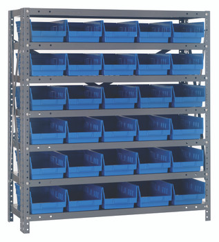 Shelving Unit, 18"D x 36"L x 39"H, heavy duty, Galvanized, Blue, Carbon Steel, 1839-104BL