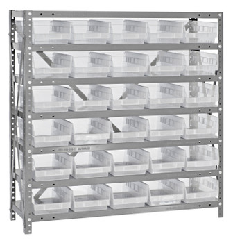 Shelving Unit, 18"D x 36"L x 39"H, heavy duty, Galvanized, Clear, Carbon Steel, 1839-104CL