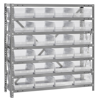 Shelving Unit, 18"D x 36"L x 39"H, heavy duty, Galvanized, Clear, Carbon Steel, 1839-108CL