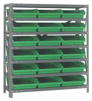 Shelving Unit, 18"D x 36"L x 39"H, heavy duty, Galvanized, Green, Carbon Steel, 1839-110GN